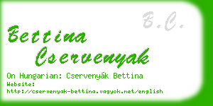 bettina cservenyak business card